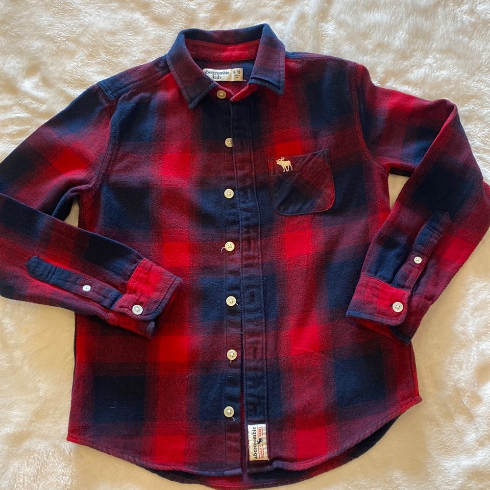 Abercrombie kids boys flannel button down